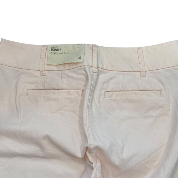 Loft Womens Marisa Skinny Ankle Pants Size 4 Light Pink Cotton Blend New - Picture 7 of 10
